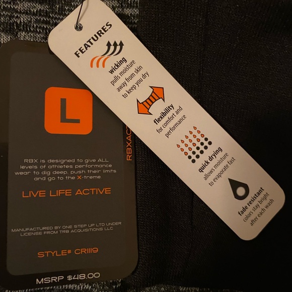 RBX Black and Gray Long Sleeve Activewear Top Cold Shoulder Turtleneck NEW LRG - Picture 4 of 5